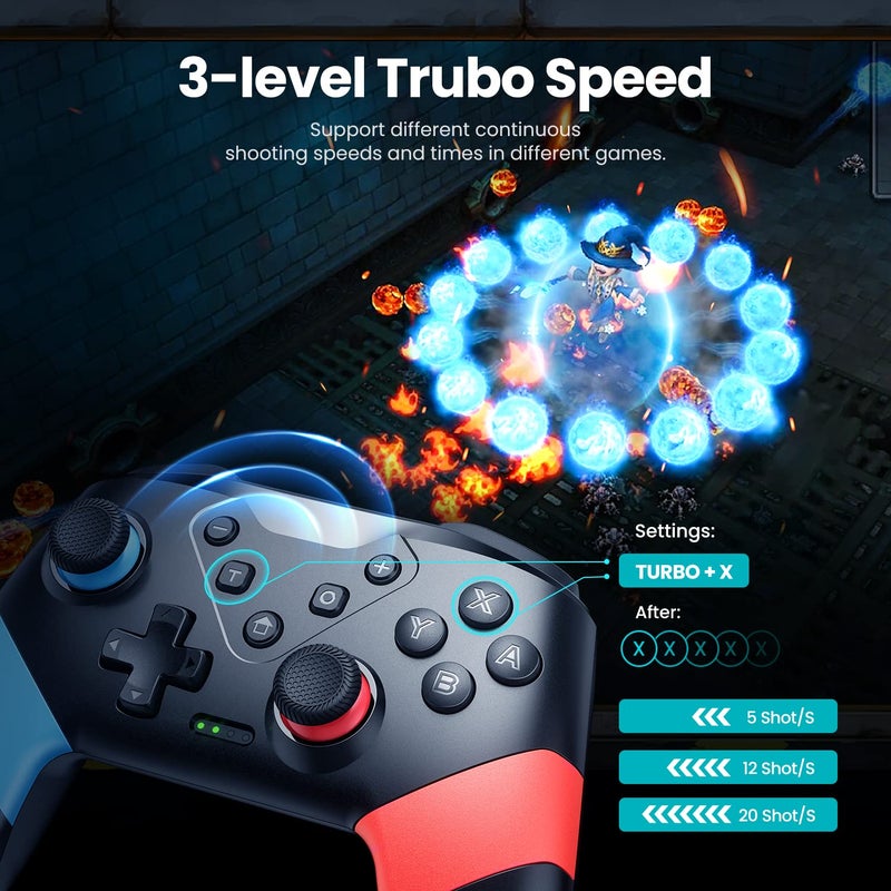 VOYEE Switch Controllers Compatible with Switch/Lite/OLED, Programming Wireless Pro Controller with Motion Control, Vibration, Wake-up, Turbo, Screenshot - Image 4
